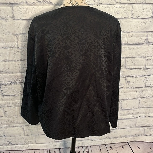 Chico’s Brocade Jacket Blazer Beaded Buttons Black Chicos Size 3 XL - Picture 6 of 8